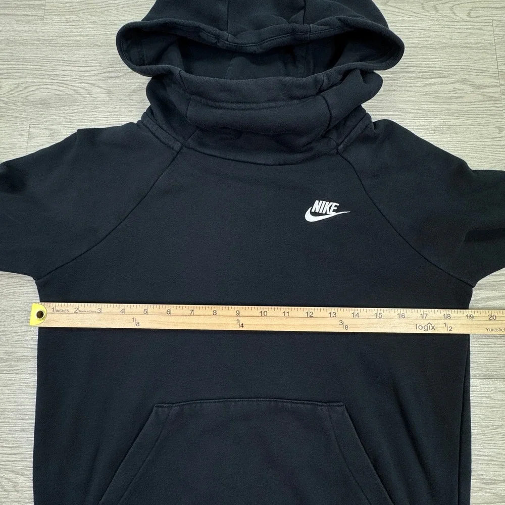 Nike Womens Hoodie Sportswear Funnel Neck Pullover Black XS Fleece Pocket